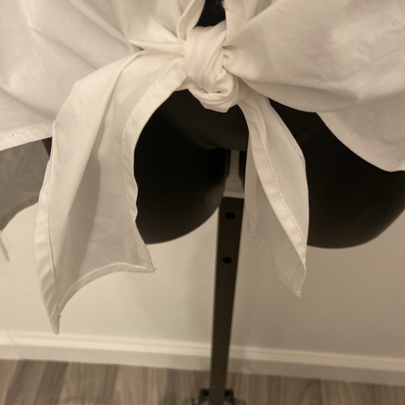 J Jill White Shirt Collection Button Down with Tie at waist Size Small - Picture 5 of 6